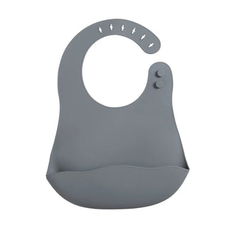 My Little Family - Premium Silicone Baby Bib - stone blue