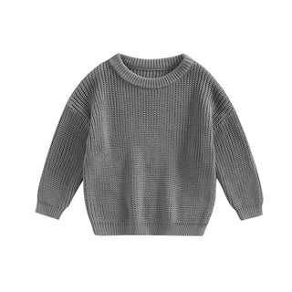 My Little Family - Knitted Autumn Pullover - Gray / 3-6m