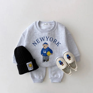 My Little Family - NY Teddy Set - Gray / 6-12m