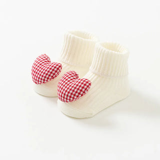 My Little Family - Cute Baby Socks - Red heart / S