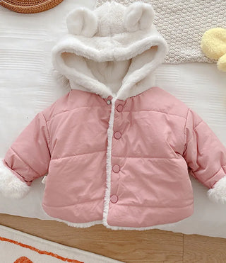 My Little Family - Hooded Furry Jacket - Pink / 9m