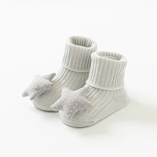 My Little Family - Cute Baby Socks - Grey star / S