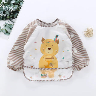 My Little Family - Long Sleeve Waterproof Baby Bib - Cat