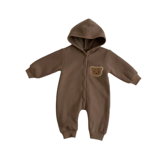 My Little Family - Winter Hooded Onesie - Brown / 0-3M