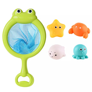 My Little Family - LED Animals Bath Toys And Fishing Net - Set A