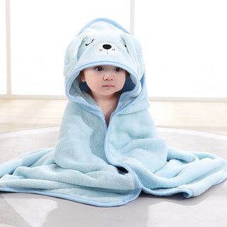 My Little Family - Premium Baby Bath Towel - Blue