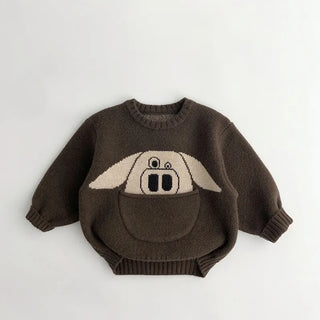 My Little Family - Cotton Cartoon Pullover - Coffee / 12m