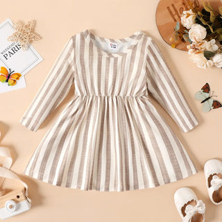 My Little Family - Long-Sleeve Dress - Beige / 3-6m