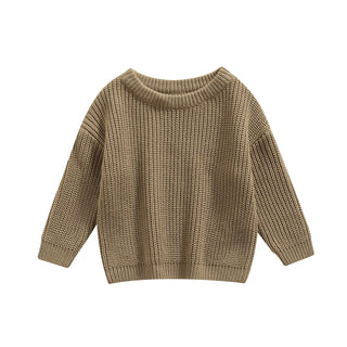 My Little Family - Knitted Autumn Pullover - Gray Khaki / 3-6m