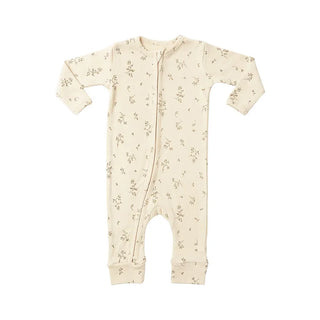 My Little Family - Cotton Zipper Pajamas - Light Beige / 0-6m