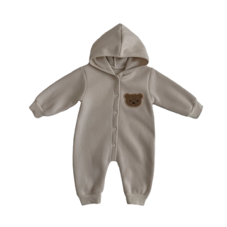 My Little Family - Winter Hooded Onesie - Beige / 0-3M