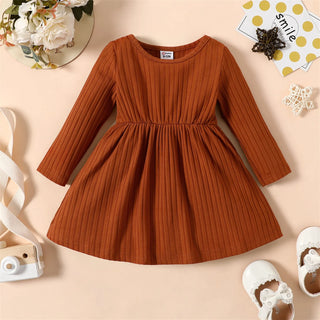 My Little Family - Long-Sleeve Dress - Brown / 3-6m