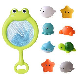 My Little Family - LED Animals Bath Toys And Fishing Net - Set C