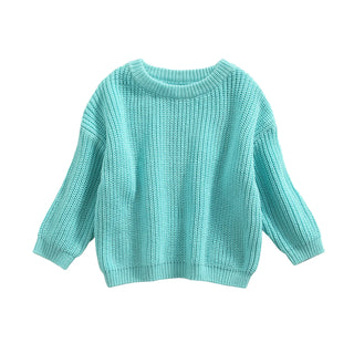 My Little Family - Knitted Autumn Pullover - Sky Blue / 3-6m