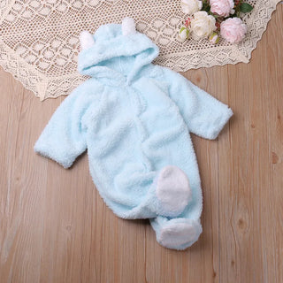 My Little Family - Teddy Bear Winter Onesie - Sky blue / 0-3m