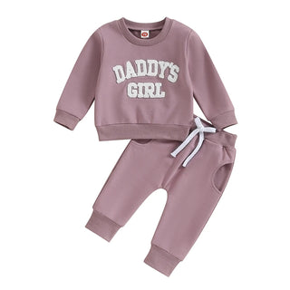 My Little Family - Daddy's Girl Sweatsuit - Purple / 0-6m