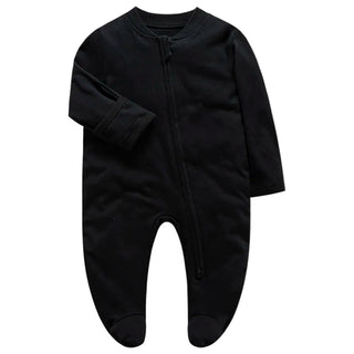 My Little Family - Newborn Footed Pajamas Onesie - Black / 0-3m