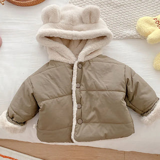 My Little Family - Hooded Furry Jacket - Green / 9m