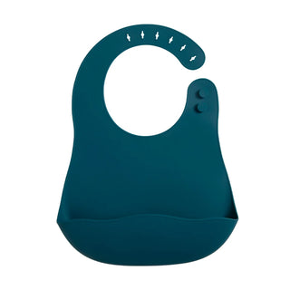 My Little Family - Premium Silicone Baby Bib - peacock blue