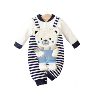 My Little Family - Long Sleeve Teddy Onesie - Blue / 0-3m