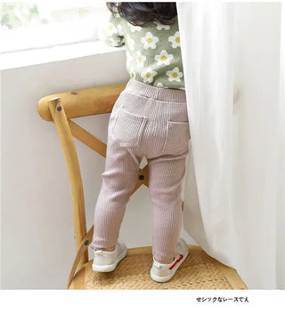 My Little Family - Unisex Cotton Baby Stretchy Pants - Light pink / 12m