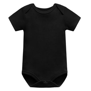 My Little Family - Short Sleeve Baby Romper - Black / 3M