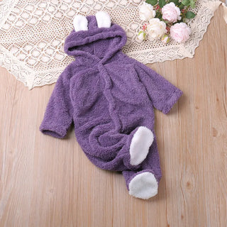 My Little Family - Teddy Bear Winter Onesie - Purple / 0-3m