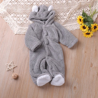 My Little Family - Teddy Bear Winter Onesie - Gray / 0-3m