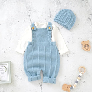 My Little Family - Knitted Overall and Hat - Blue / 3m