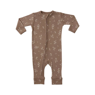 My Little Family - Cotton Zipper Pajamas - Dark Brown / 0-6m