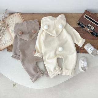 My Little Family - Knitted hooded romper -