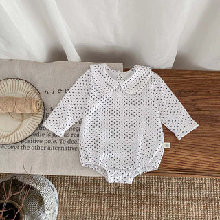 My Little Family - Collared Long Sleeve Bodysuit - Dots / 3-6m