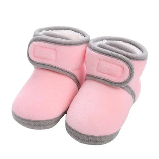 My Little Family - Toddler Winter Shoes - Pink with Gray Finishing / 0-6m