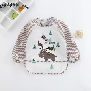 My Little Family - Long Sleeve Waterproof Baby Bib - Moose