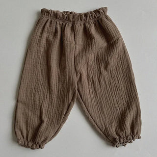 My Little Family - Organic Linen Baby Pants - Brown / 3-6m