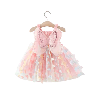 My Little Family - Summer Butterfly Dress - Pink / 9-12m