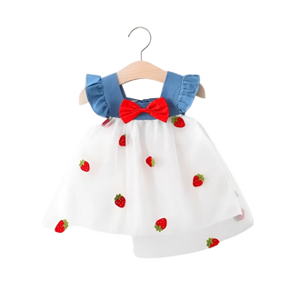 My Little Family - Summer Strawberry Dress - White / 9-12m