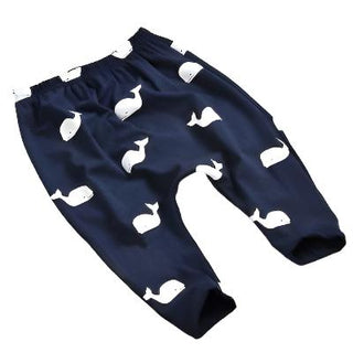 My Little Family - Whale Print Joggers - Dark blue / S