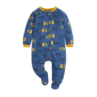 My Little Family - Cotton Double Zipper Pajamas - Excavator / 0-3m